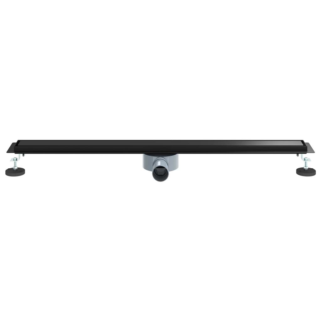 2 in 1 Shower Drain with 360 degrees Siphon Black 90 cm Stainless Steel 304