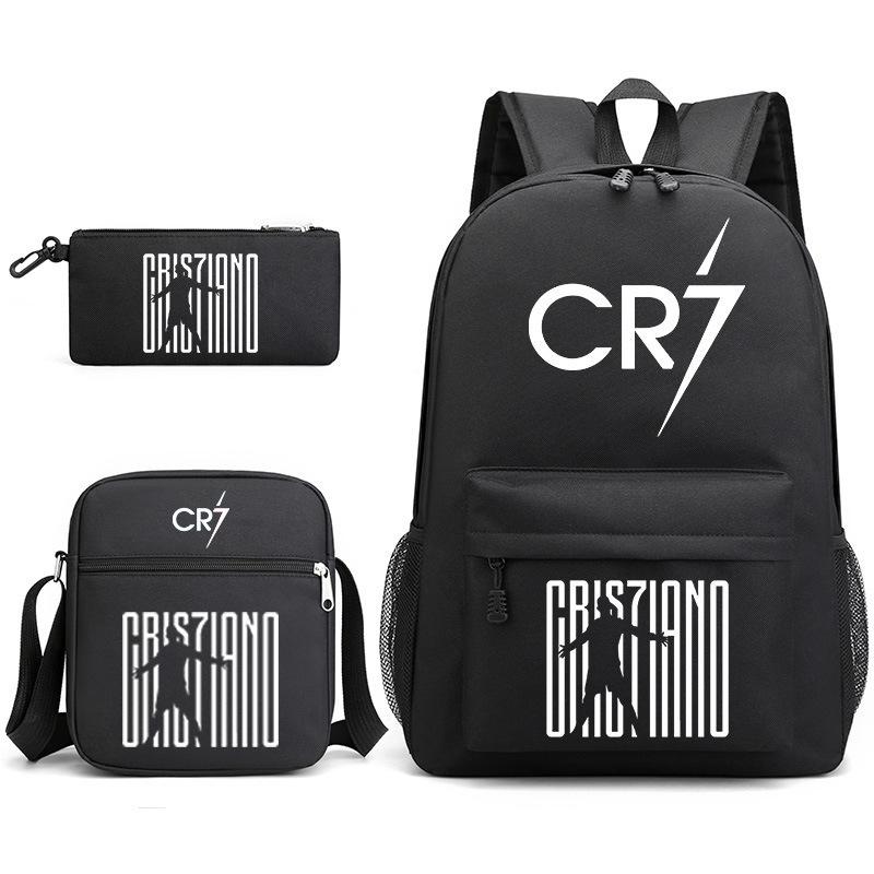 Youth Fashion Backpack Shoulder Bag Pencil Case Children'S Student School Bag 3-Piece Set