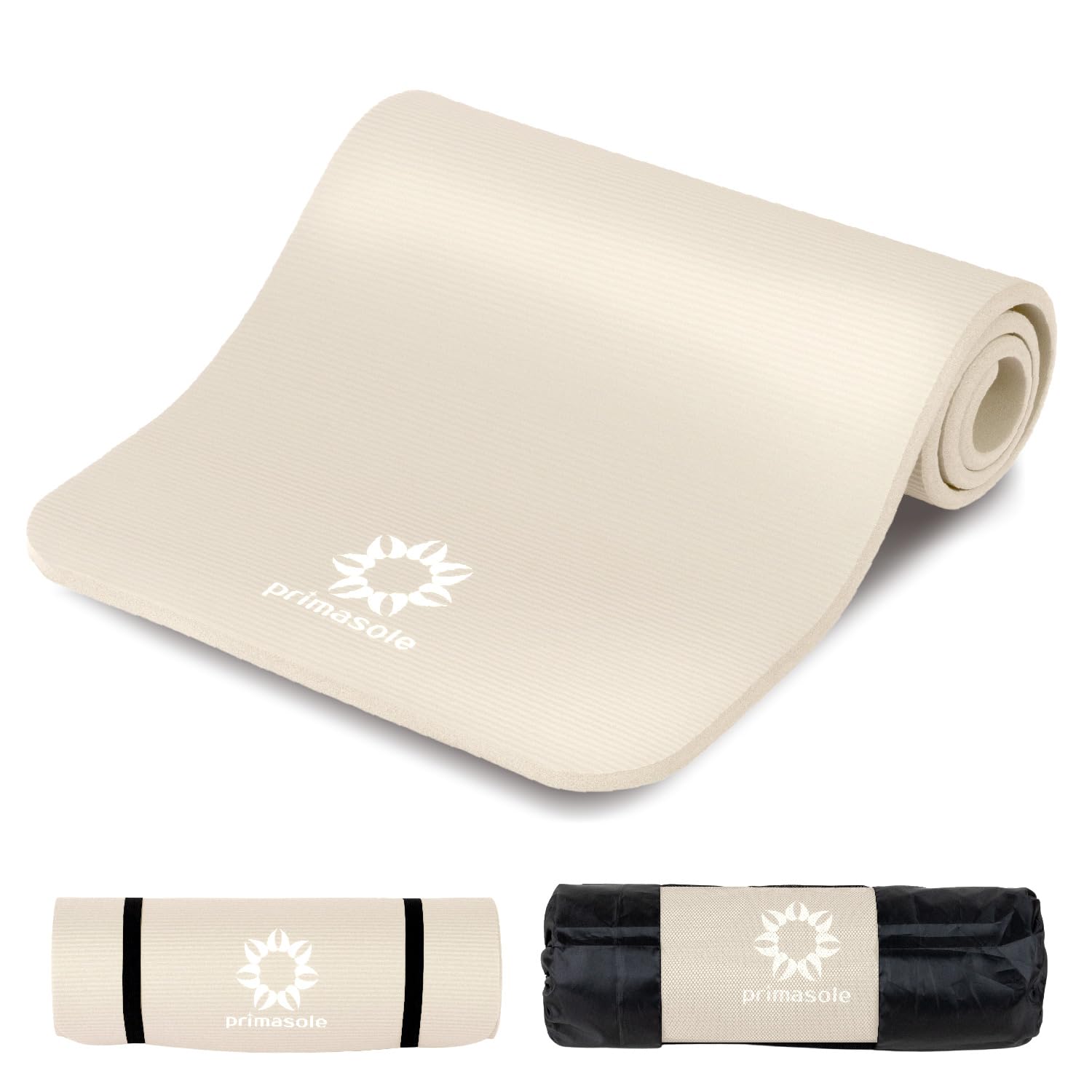 

Amazon.co.jp Exclusive Prima Sole Yoga Mat, 15mm, Ecru Beige, Thick and Wide, Training Mat for Fitness, Pilates, and Strength Training