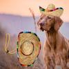 Mini Pet Dogs Straw Hat Sombrero Cat Dog Sun Beach Party Straw Hats for Dogs AccessoriesM