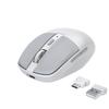 Bluetooth Wireless Mouse with 6 RGB Compatible with Android and White Type-C/USB-A Connector, 3-Mode Connection, Quiet, Compact, Rechargeable,