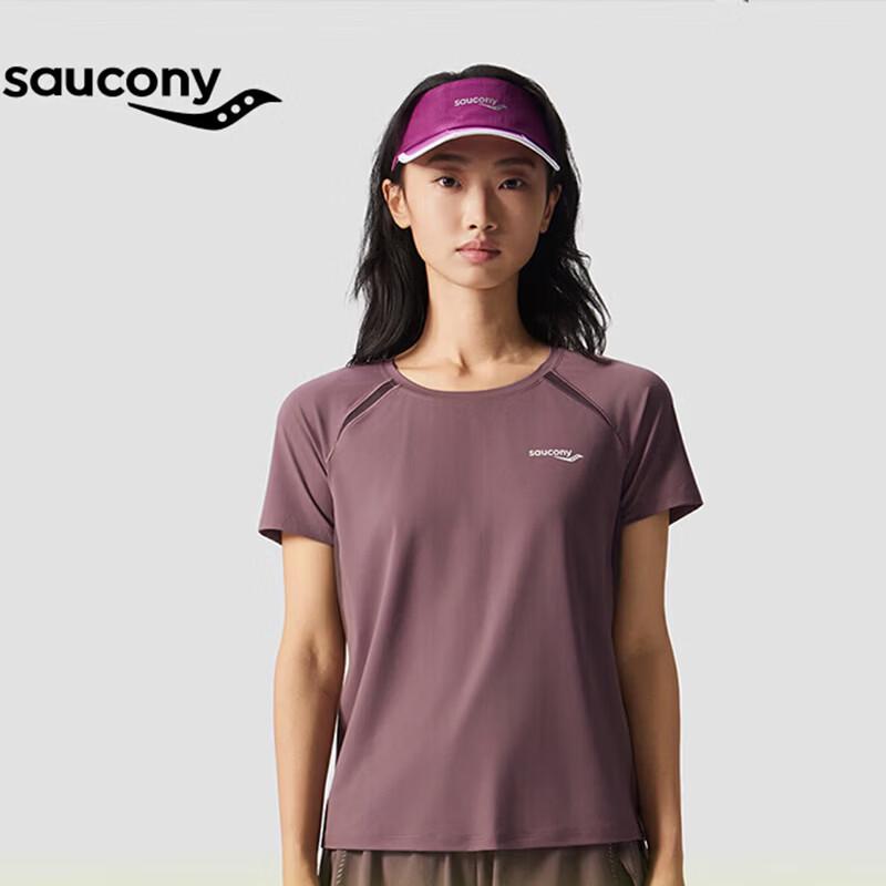 Saucony Women s Classic Slim Fit Breathable Crew Neck Short Sleeve Knit Top L