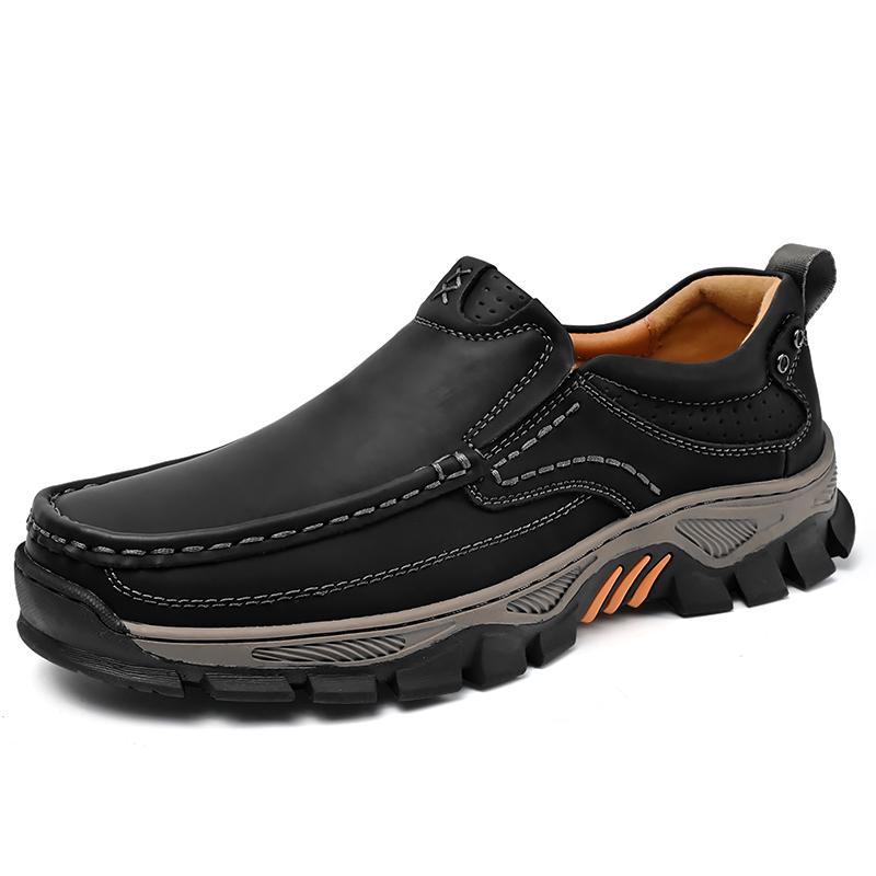 Fashion High Quality Men Casual Leather Office Loafers Outdoor Non Slip Walking Flats Business Shoe Classic Work Office Driving Sneakers