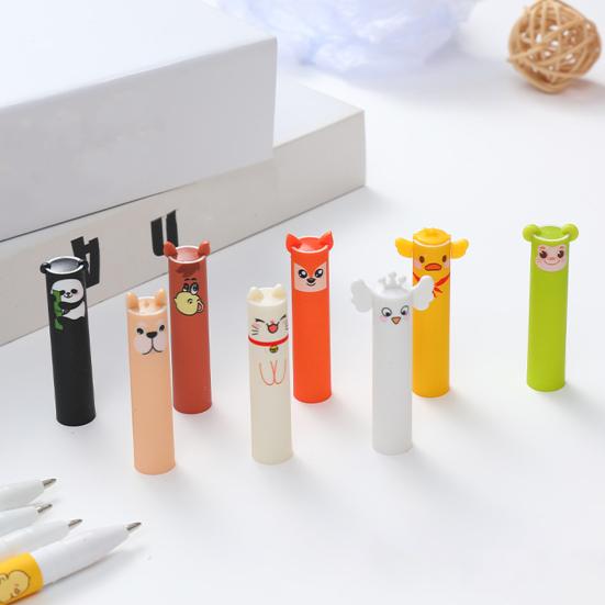 Cartoon Erasable Pen Set 8 Colors Smooth Writing Gel Pens Cute Animal Designs 0.7mm Ink Erasable Gel Pens for Reusable Notes Holiday Cards