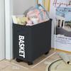 Foldable Oxford Cloth Yoga Mat Storage Basket with Wheels - Large Capacity Organizer