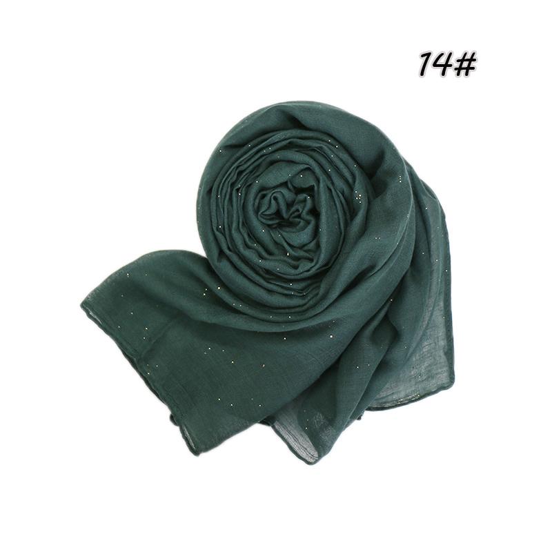 Shimmer Glitter Cotton Viscose Hijab Scarves For Women Muslim Long Shawls Headscarf Wraps Solid Headbands Stole Bufandas Turbans