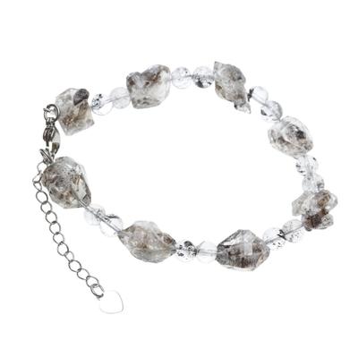 KOUOKU Old Herkimer Diamond Bracelet Power Stone Natural Stone Crystal [K Memories] (Style-3)