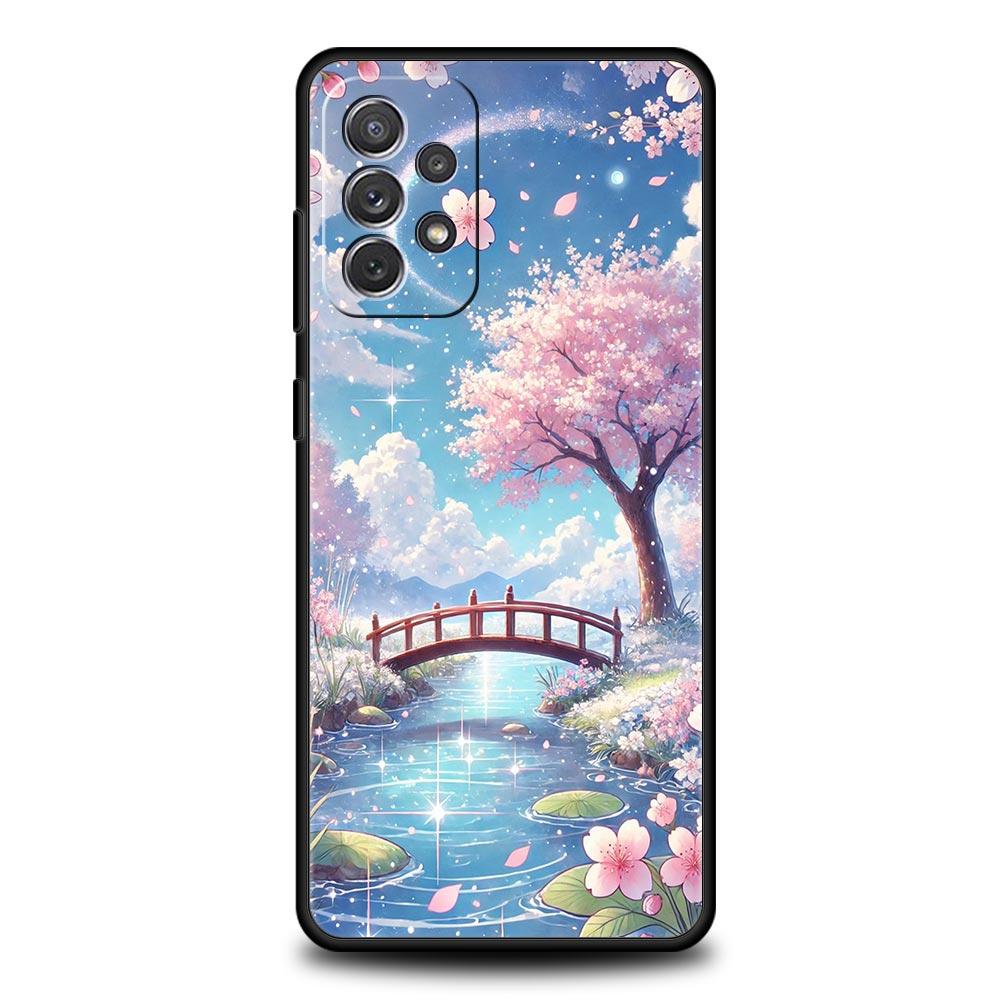 Korean Flower Phone Case for Samsung Galaxy A55 A35 A17 A07 A15 A13 A25 A51 A71 A72 A73 A32 A52 A52S A41 5G Soft TPU Shell Capas