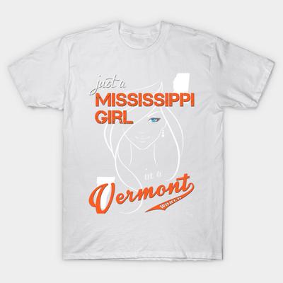 T-Shirt Damen Mississippi Vermont Harajuku Print Kawaii T-Shirt Sommer Kurzarm Damen T-Shirt Top Tee