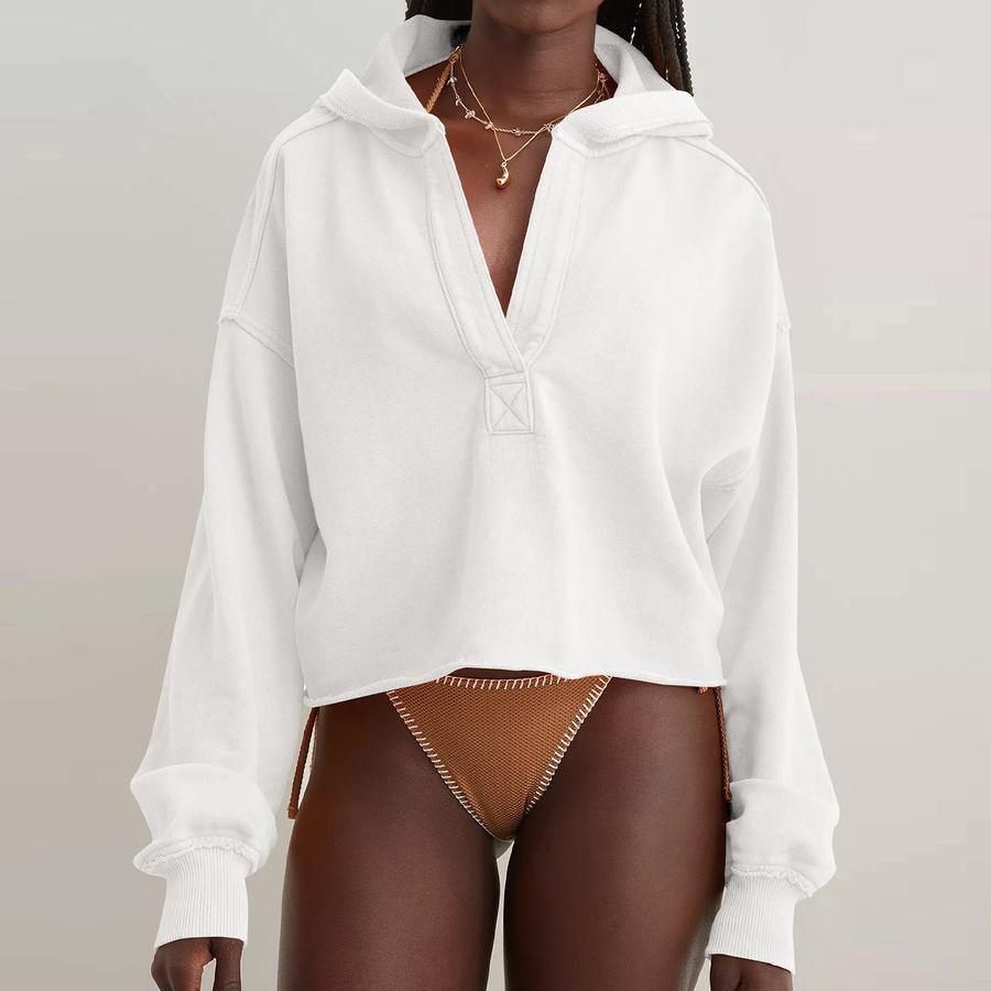 Übergroßes Hoodie-Sweatshirt für Damen Frühling/Herbst Freizeit-Oberteil