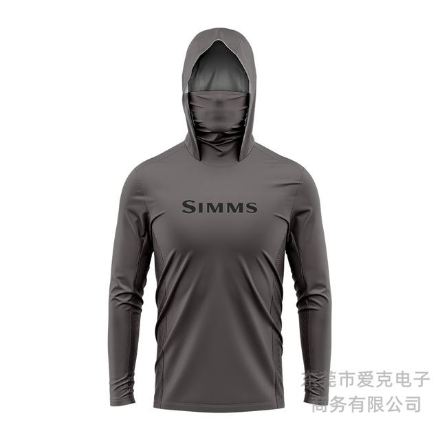 SIMMS Fishing Suit Fly Fishing Luya Hoodie Summer Men's Long Sleeve Sunscreen Clothing Hooded Mask Quick Drying Breathable