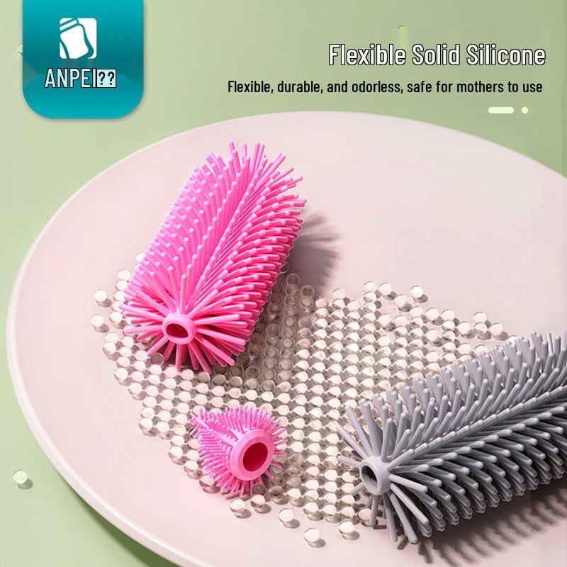 Anpei 360° Rotating Silicone Bottle & Nipple Cleaning Brush Set