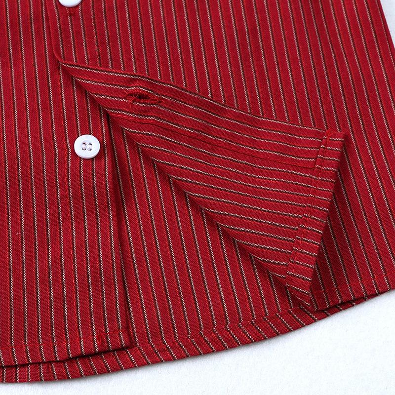 Gentlemen's Shirt Set Boys' Formal Set Striped Short Sleeved Tie Shirt Suspender Pants Birthday Set