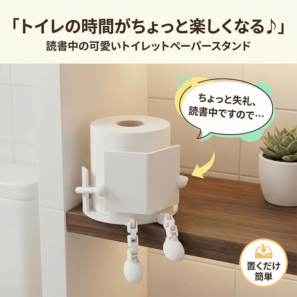 Queen-b Toilet Paper Holder, Reading Pose Design, Freestanding, Set of 2 in the Same Color, Stylish, Spare Roll Stand, Storage, Interior Decor, Cute,