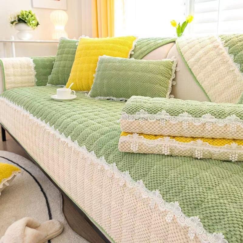 Winter Cushion Universal Sofa Cushion Non-Slip Fabric Modern Minimalist Nordic Plush All-Inclusive Sofa Cover Cover