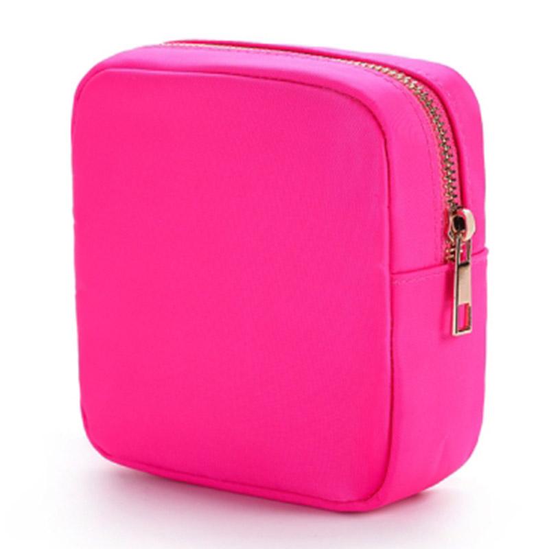 

Nylon Makeup Pouch Zipper Toiletry Bag Large Capacity Travel Cosmetic Bag for Women Girls Rose