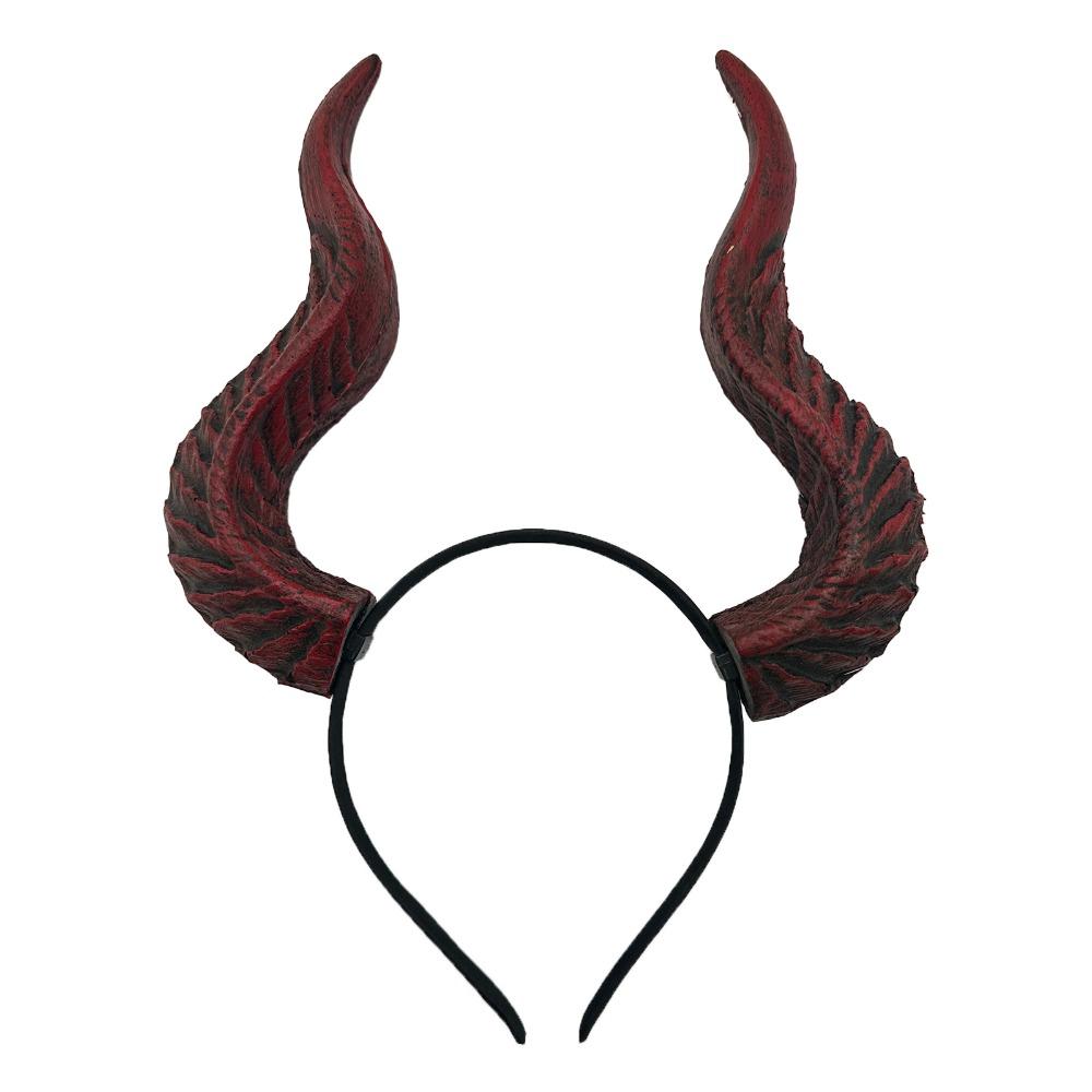 PU Cosplay Hairband Ox Horn Halloween Hair Hoop Halloween Horns Headband  Stage Performance Props