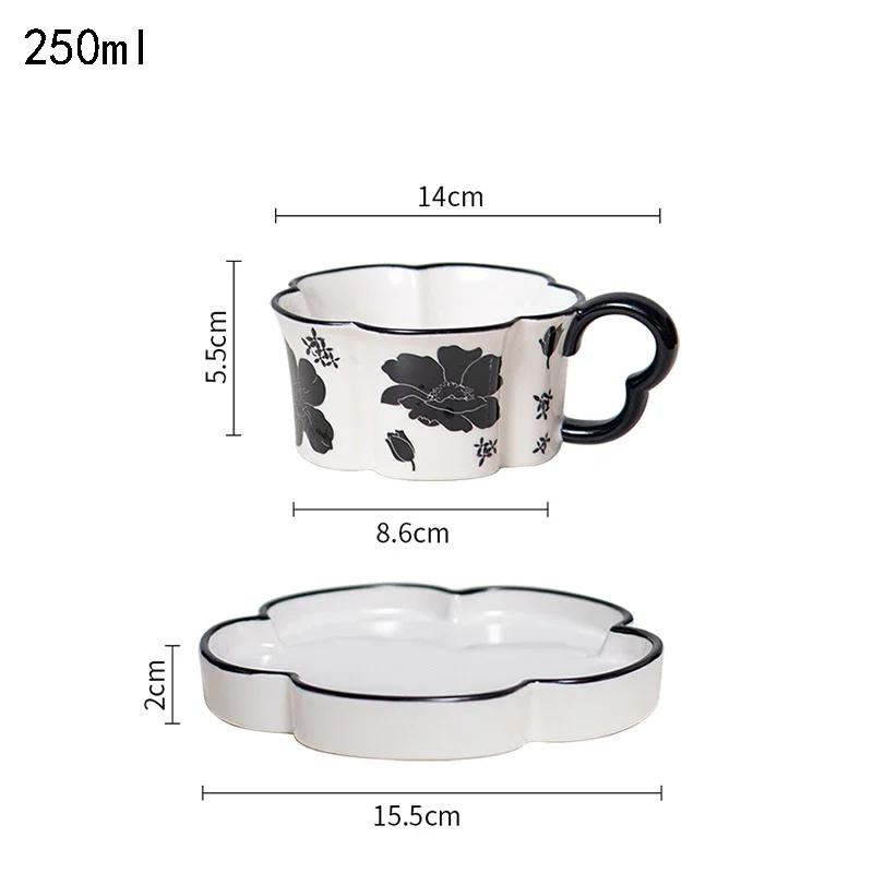 

Легкие роскошные керамические кофейные чашки ретро изысканные цветы парные кружки домашний завтрак овсянка молочная чашка элитная офисная чашка для воды 250ml
