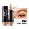 2 IN 1 Bullet Pearlescent Eye Shadow Pen Pointed Eyeliner Stick Caramel Brown Black Eyeshadow Makeup Silky Smooth Waterproof Lasting Eyeshadow