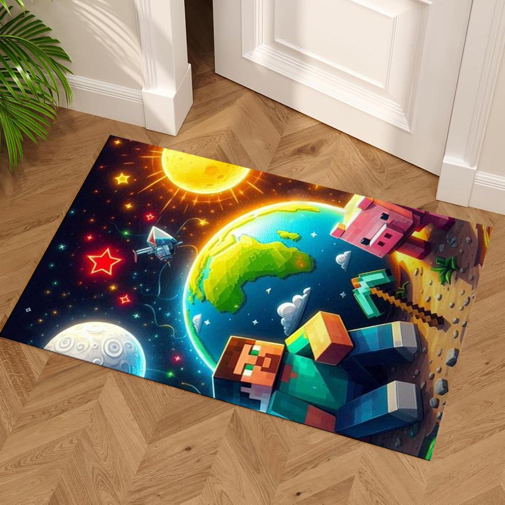 Minecraft Floor Mat Suitable for Dormitory Foyer Playrooms Dining Room Antislip Carpet Office home decor Luxury Gift for Birthday, Christmas, Wedding