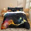Meow Series 3D Digital Printing Three-Piece Bedding Kit Bed Sheet Quilt Cover
