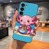 Axolotl And Ramen Phone Case For Samsung S26 S24 Ultra S25 S23 Fe S22 S20 S21 Plus A16 A54 A34 A53 Back Cover