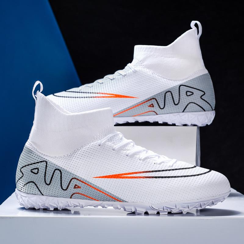 New student adult non-slip and breathable wear-resistant high-top football shoes professional game training light and breathable comfortable stickers
