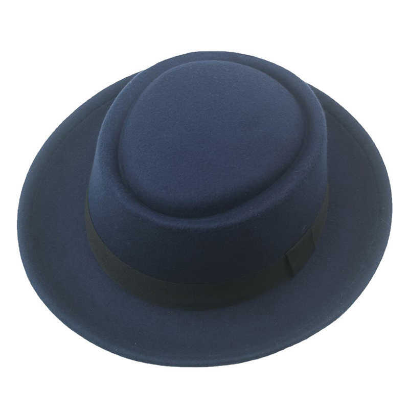 Retro woolen top hat, new hat for women and men, fashionable upturned hat temperament, advanced sense of shading and sun protection
