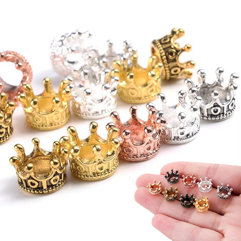 50pcs Alloy Loose Spacer Beads with Box Jewelry Making DIY Bracelet Handmade Accessories Crown Beads ConnectorsEnd Beads Cap TMZ