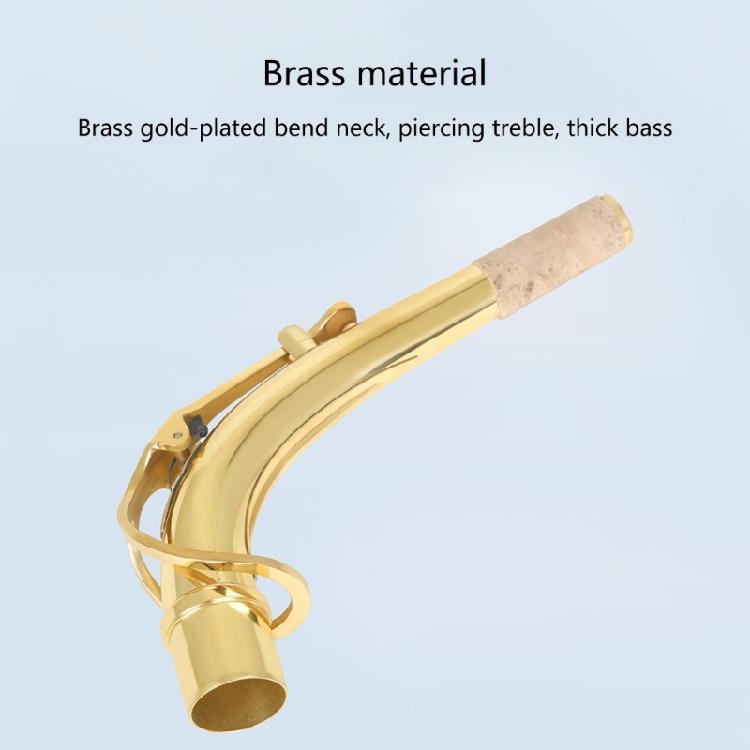 Alto Saxophone Curved Neck Mouthpiece Brass Sax Bend Neck with Cork Sheet