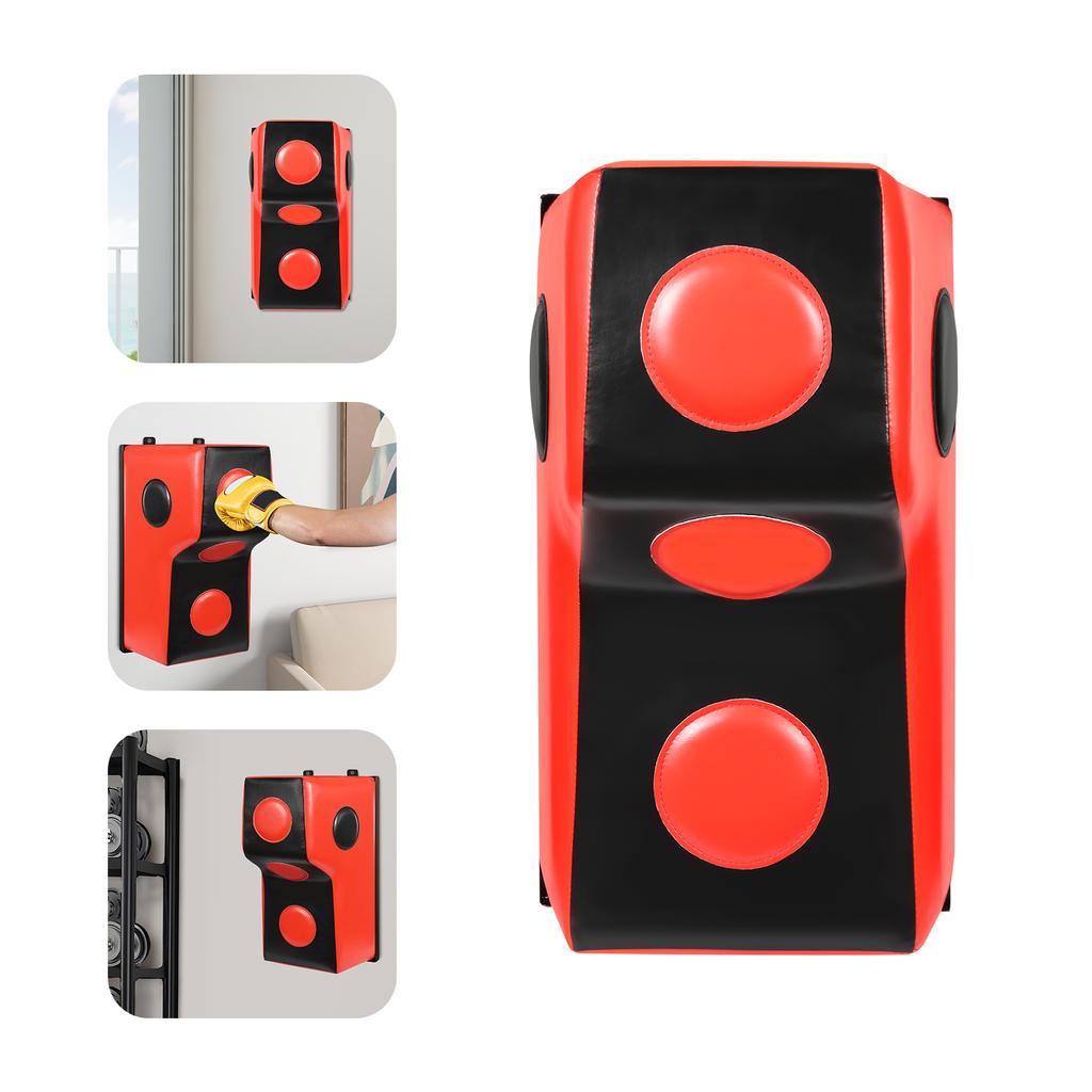 Wall Mount PU Punching Bag,Red Black Rectangular Uppercut Boxing Bag 40*30*70cm for Beginners and Professionals