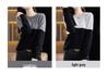 Women's Color Block Wool Sweater: Stylish Round Neck Loose Knit for Autumn & Winter