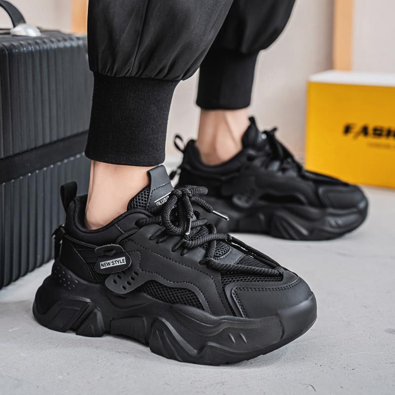 Men's Thick-soled Casual Sports Shoes Spring Autumn New Breathable Soft-sole Anti-slip Fashion Students Outdoor Running Sneakers