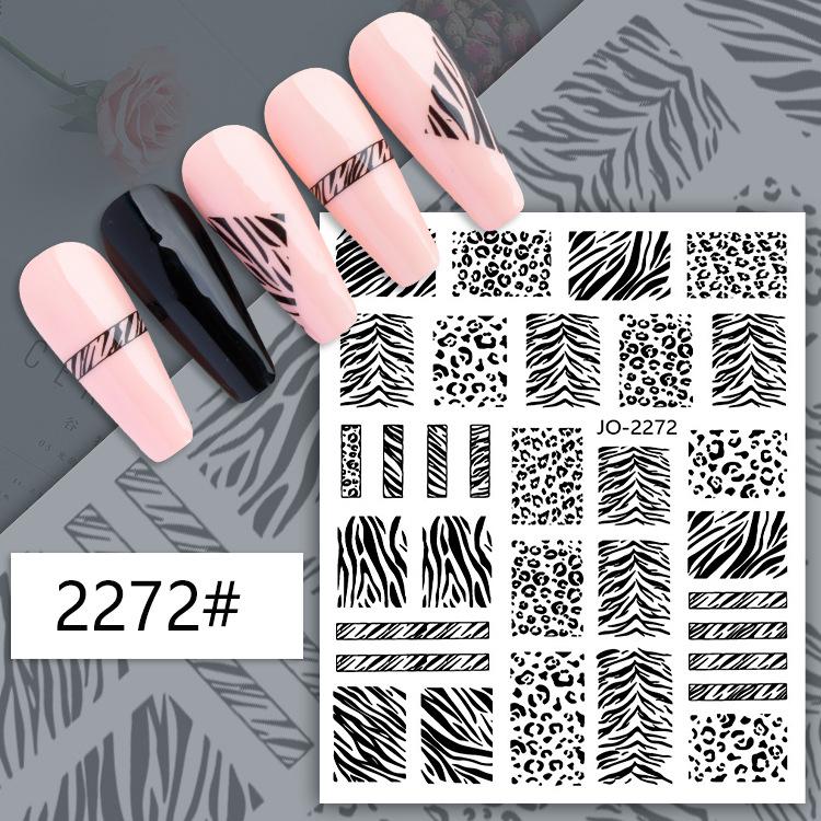 French Style Leopard & Zebra Nail Art Stickers: Butterfly & Stripe Decals