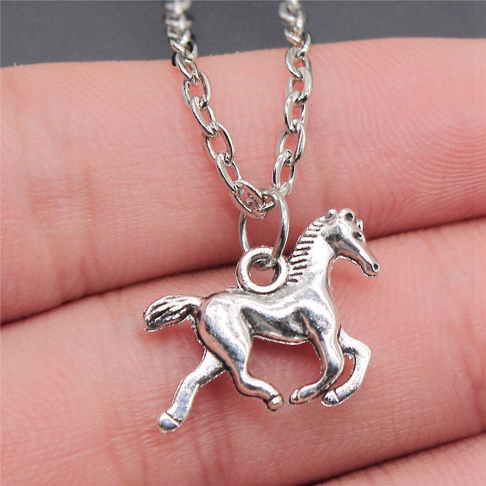 

Ожерелье на шею 43 см цепочка Единорог Лошадь Минималистичные ювелирные компоненты QN039 A07-1pcs-18x13mm