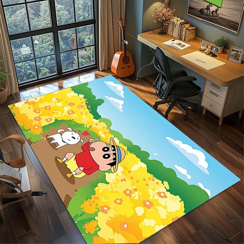

Non Slip Washable Crayon Shin-chan Floor Mat Large Area Rug Gamer Room Bedroom Decor 60x90cm