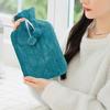 Hot Compress Hand Feet Warm Water Bag 2000ml Water Bag with Plush Cover Hot Water Bag Winter Gift for Students