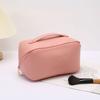 PU Leather Handheld Cosmetic Case Portable Travel Toiletry Bag Fashion Pillow Makeup Bag  Outdoor