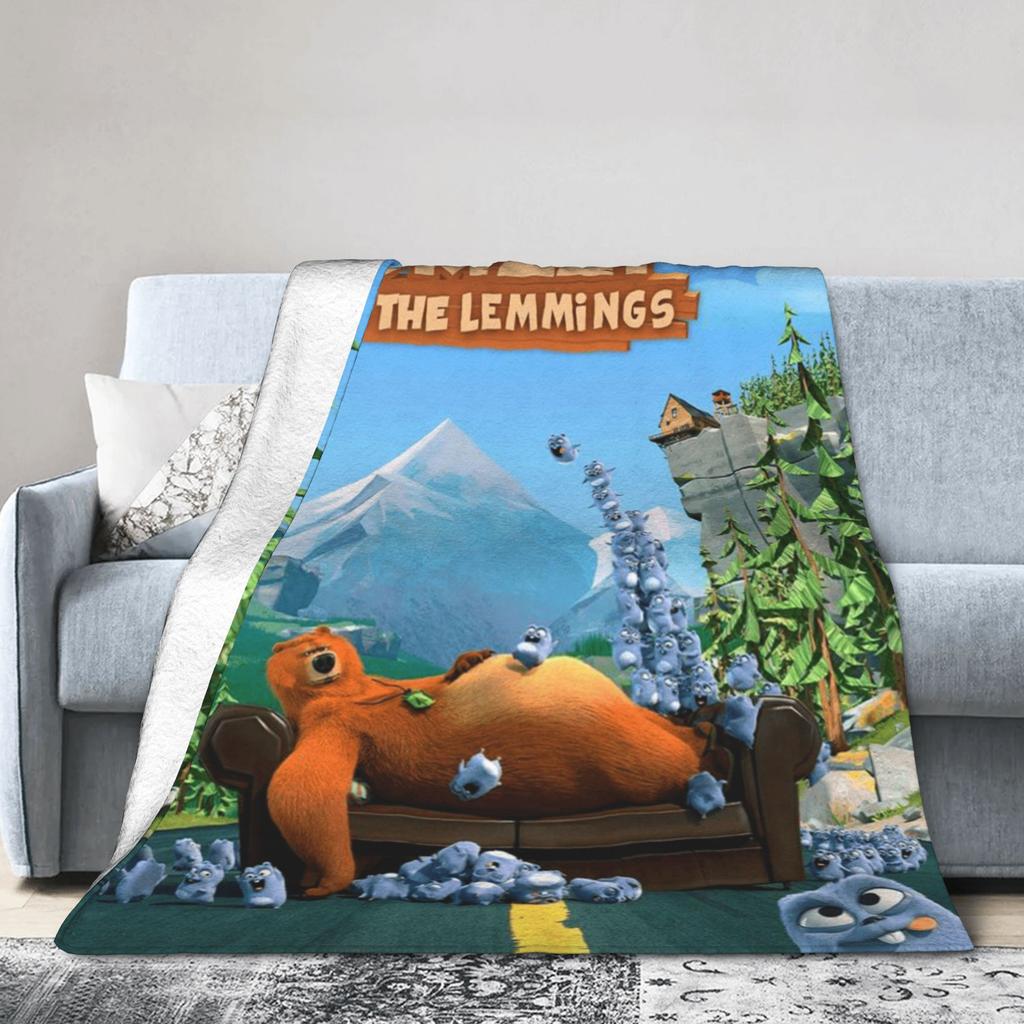 Grizzy and the Lemmings Blanket Quality Soft Warm Bedding Throws Spring Child Home Decor Funny Bedspread
