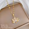 Elegant Charm Female Small White Zircon Stone Leaf Pearl Pendant Necklace Gold Color Wedding Jewelry For Women