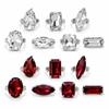 7PCS Rhinestone Crystal Square Rhinestone Ring Large Size Large Crystal Ring