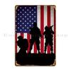 American Soldiers Metal Sign Garage Mural Cinema Designer Wall Decor Tin Sign Poster