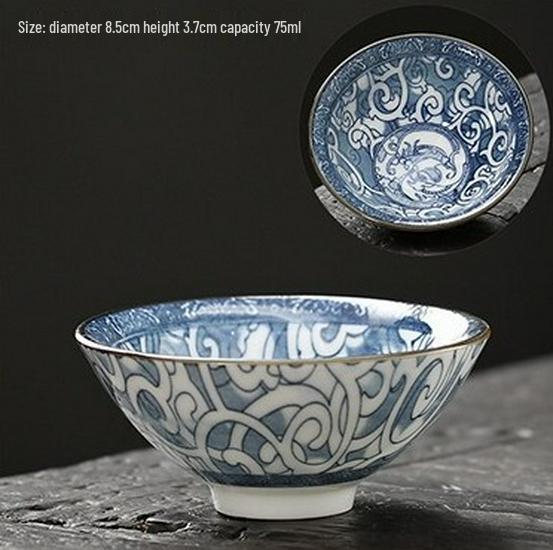 Blau-weiße Douli-Teetasse aus Porzellan für Kung-Fu-Tee