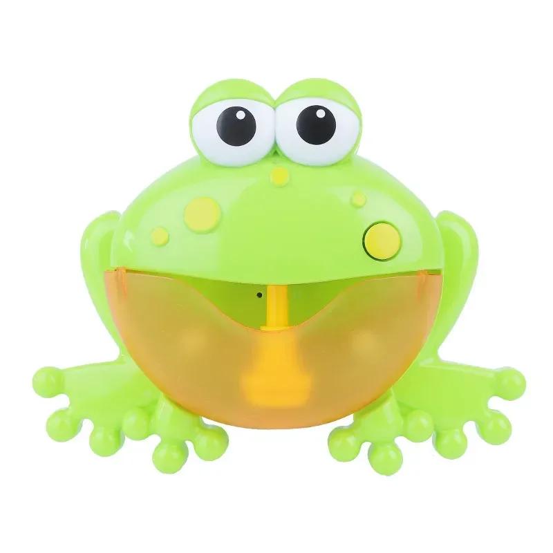 Baby Bath Bubble Machine Crab Frog Music Water Toy Automatic Bubble Soap Maker Child Bathroom Bathtub Swimming Bath Toys Tools зелёный