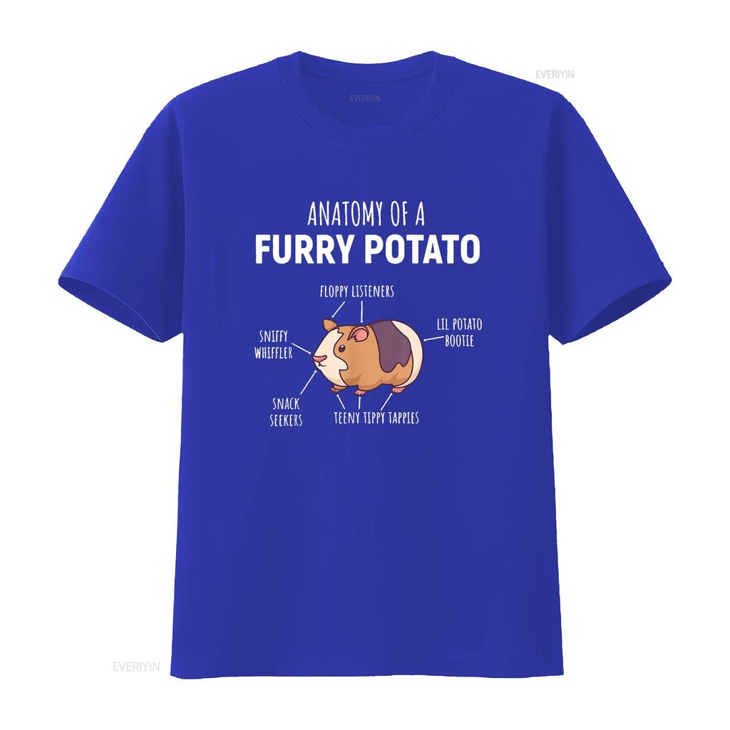Anatomy Of A Furry Potato Guinea Pig Lover T Shirt vintage Washed fashion Top For Everyday Wear graphic Breathable Versatile