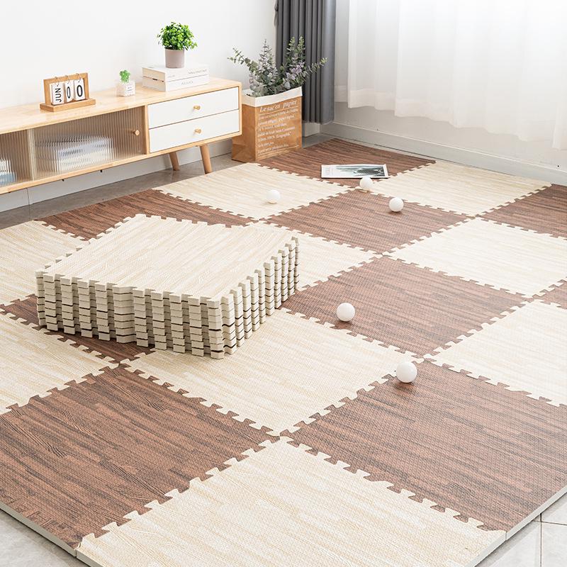 Wood Grain Foam Interlocking Crawling Mat for Children - Thickened Tatami Carpet for Home Use