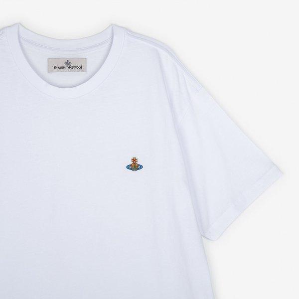 Vivienne WesTwood Unisex Logo Stickerei Weißes T-Shirt 3g010013 J001m A401