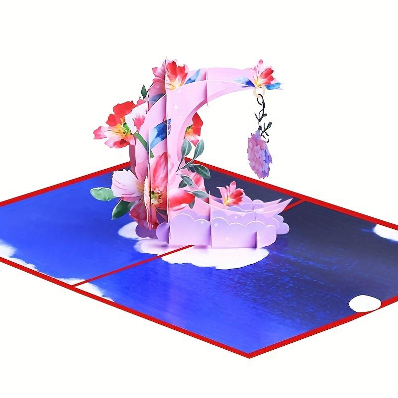 

Открытка 3D Лунный цветок (1шт) – Вырезание из бумаги, Креативная открытка с благодарностью и благословением Ocean Blue