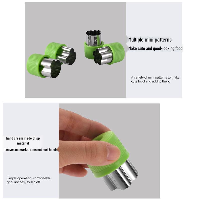 12-Piece Stainless Steel Cookie Cutter Set: Includes Hand Guard, Bow Tie, Vegetable, Animal, Cartoon, Fruit, and Flower Shapes for Home Use.