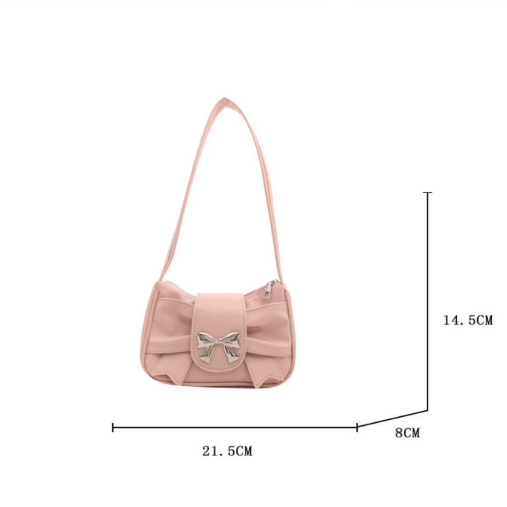 Trendy Bow Shoulder Bag Handbag Casual Underarm Bag Daily Commuting Bag PU Leather Lady Banquet Bag Business Women's Bag